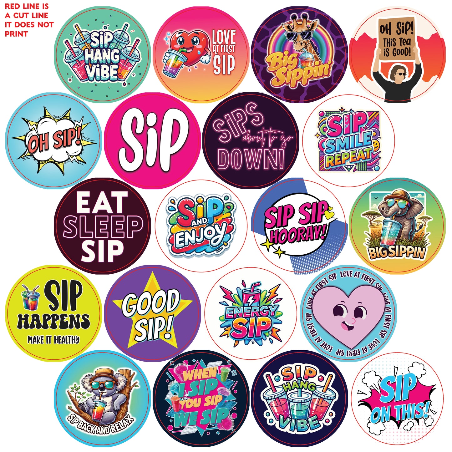 Sips Design Label Pack (Non Customizable)