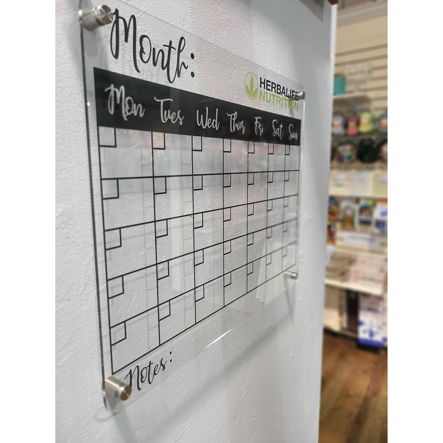 Herbalife Nutrition Clear Acrylic Calendar 20" x 24"